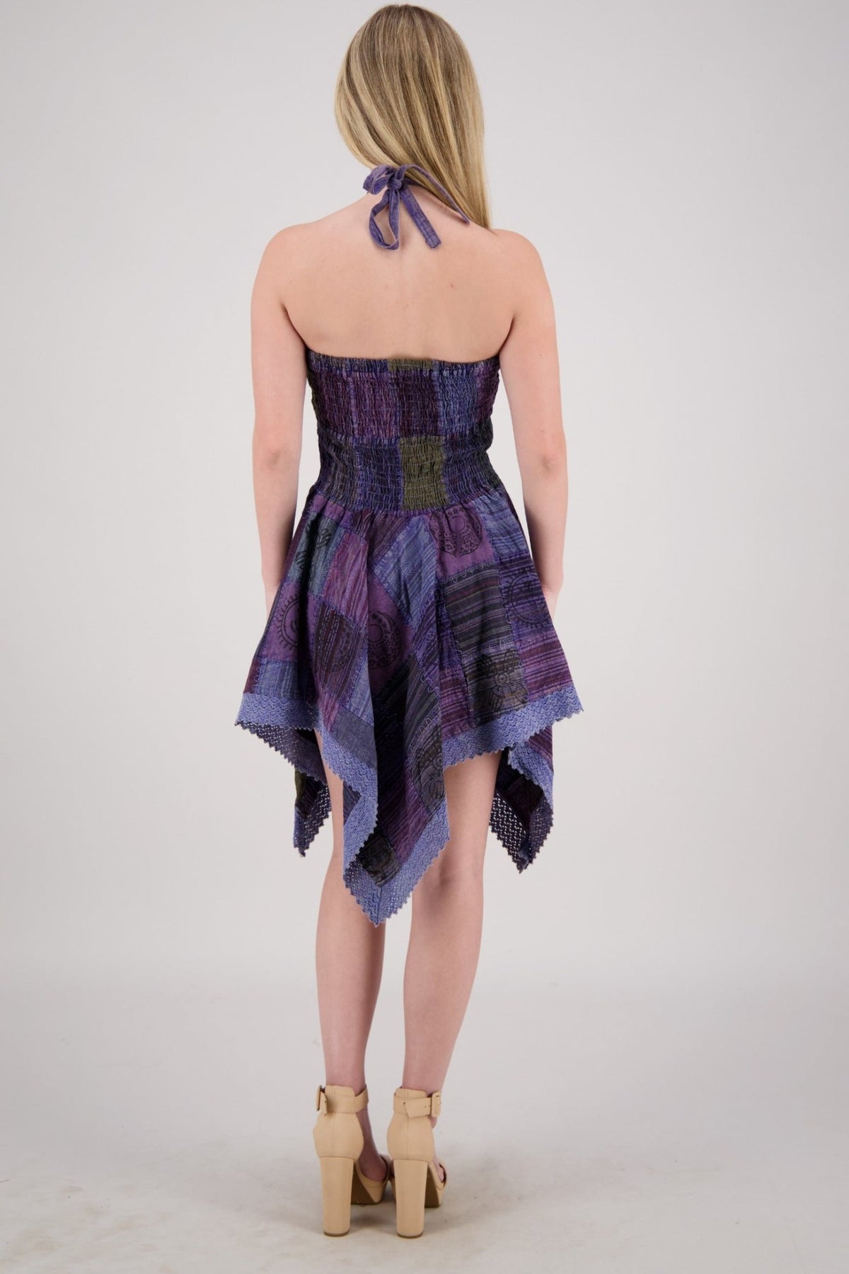 Fairytale Patchwork Midi Dress PAT-3525 - Advance Apparels Inc