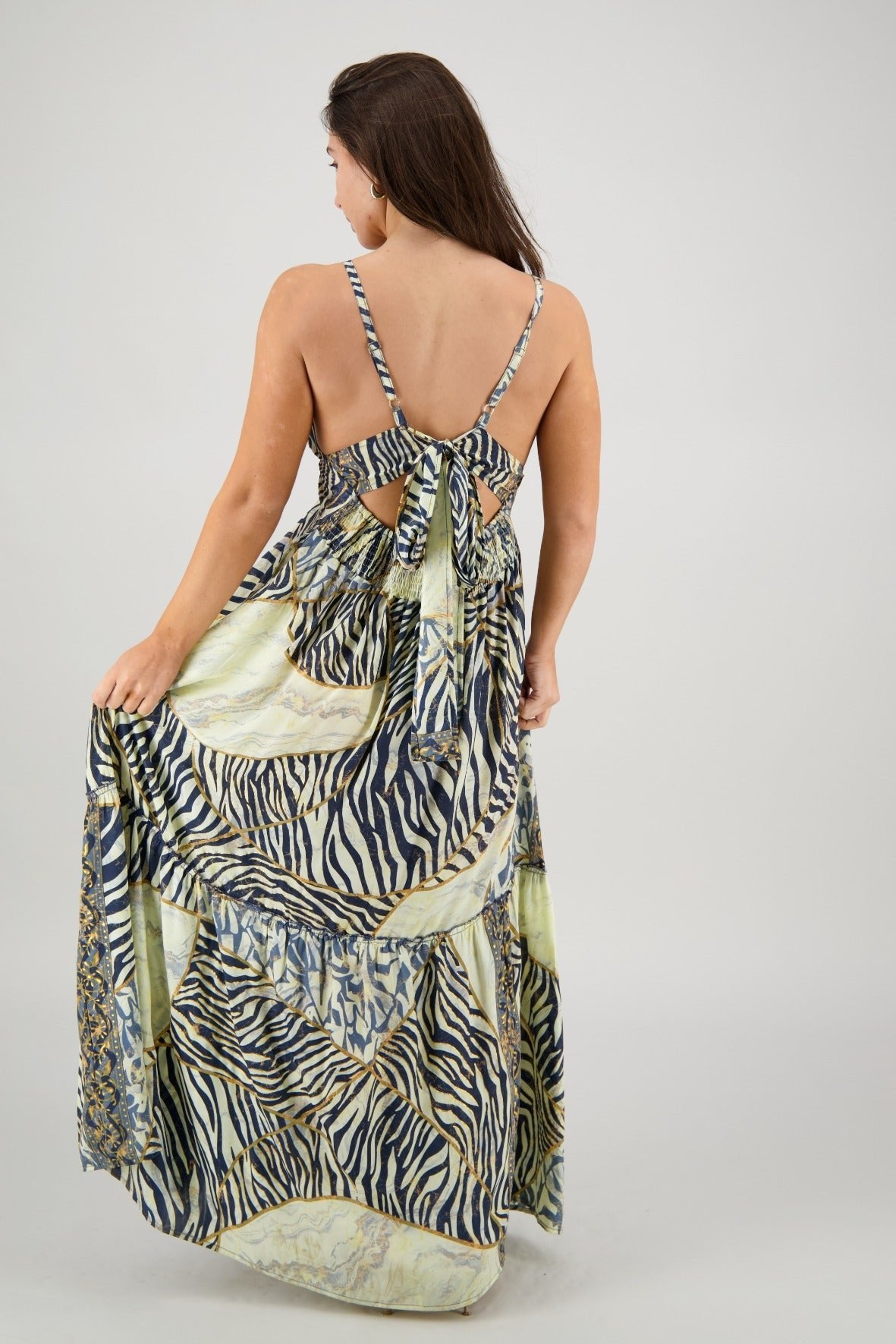 Jungle Mosaic Tie Back Maxi AB - 35104 - Advance Apparels Inc