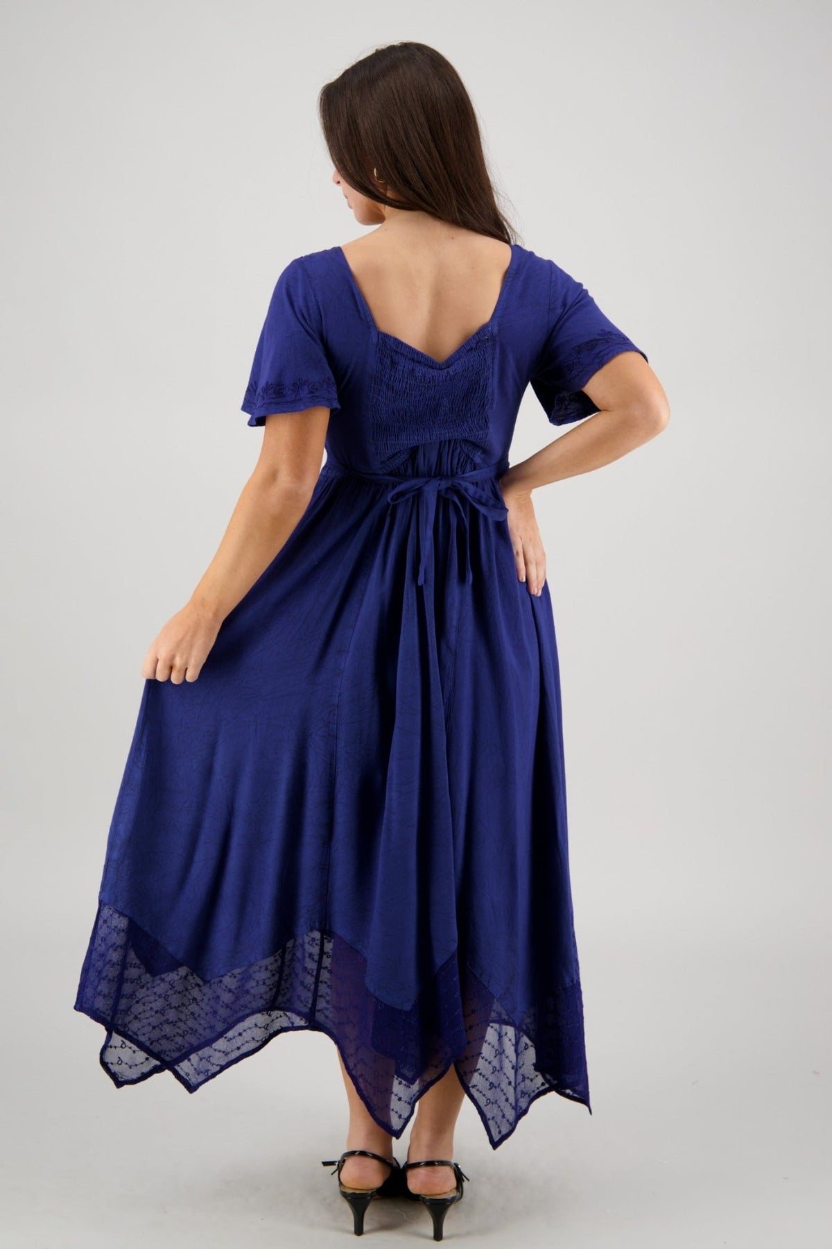 Renaissance Flutter Sleeve Dress ADL - 25327 - Advance Apparels Inc