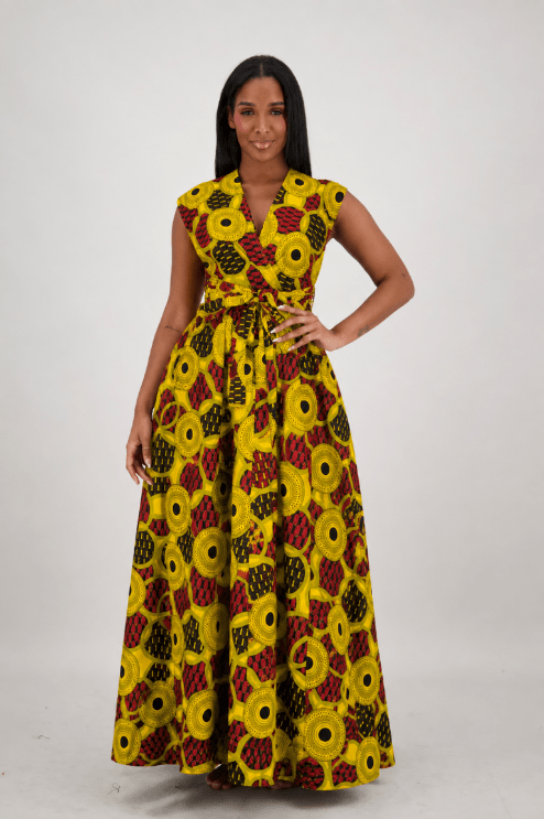 16117-294 Women's 100% Cotton African Wax Print Infinity Maxi Skirt – Multi-Way Convertible Style - Advance Apparels Inc
