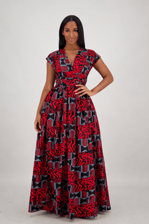 16117-296 Women's 100% Cotton African Wax Print Infinity Maxi Skirt – Multi-Way Convertible Style - Advance Apparels Inc