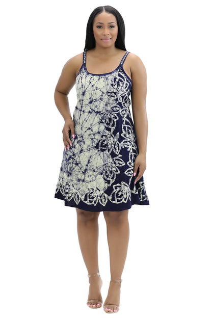 Batik Block Print Dress 54A-BATIK