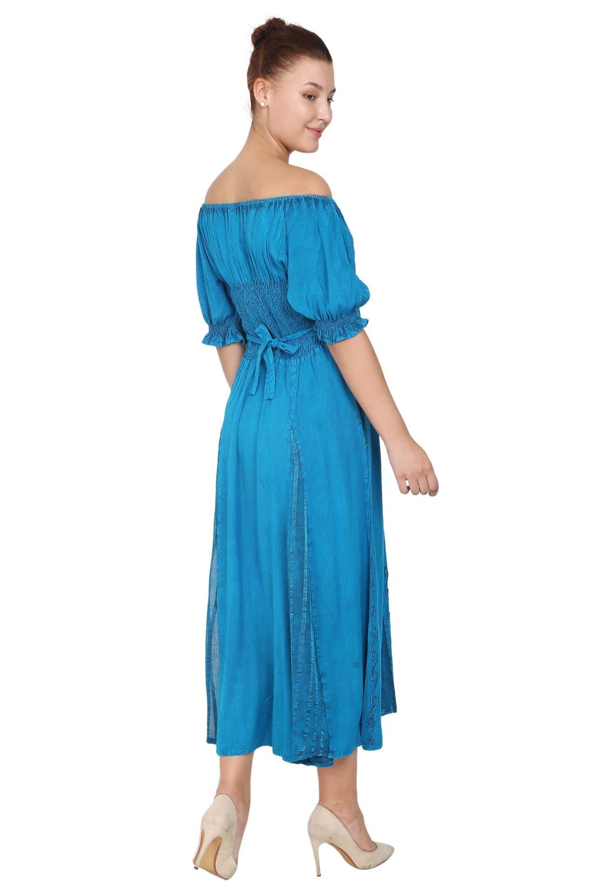 Celtic Inspired Cap Sleeve Acid Wash Dress 2100