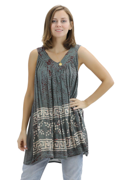 Batik Border Print V-Neck Tank Top 92