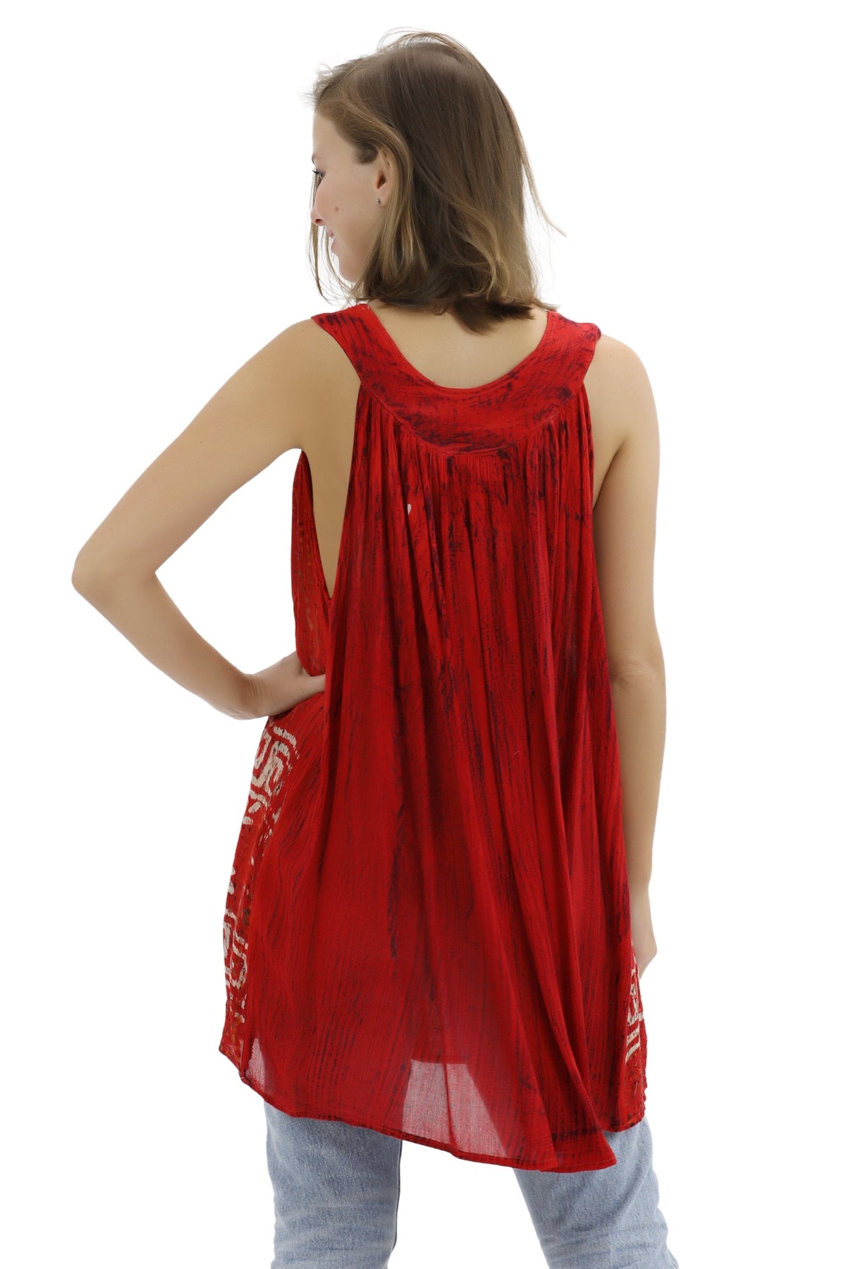 Batik Border Print V-Neck Tank Top 92