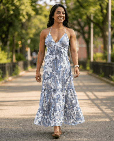 26481 Ethereal Bloom Halter Maxi Dress - Advance Apparels Inc