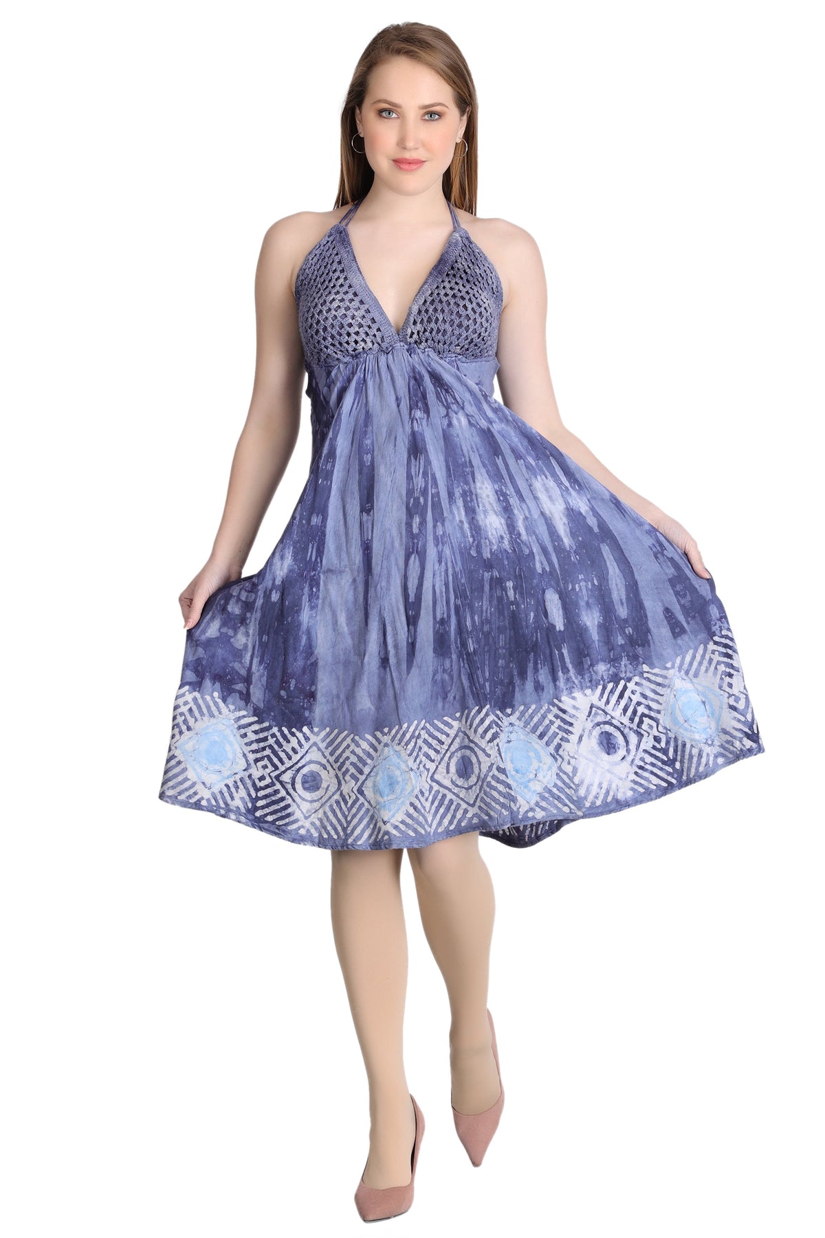 Crochet Top Tie Dye Dress CD-21562