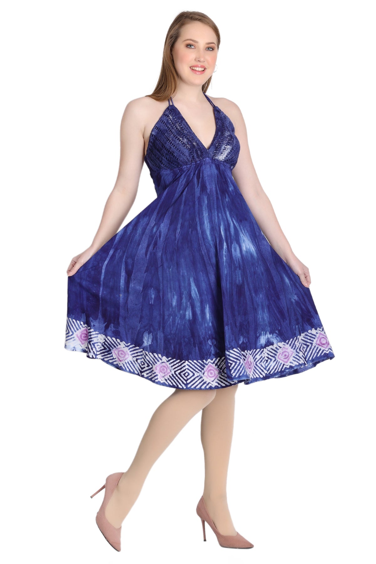 Crochet Top Tie Dye Dress CD-21562