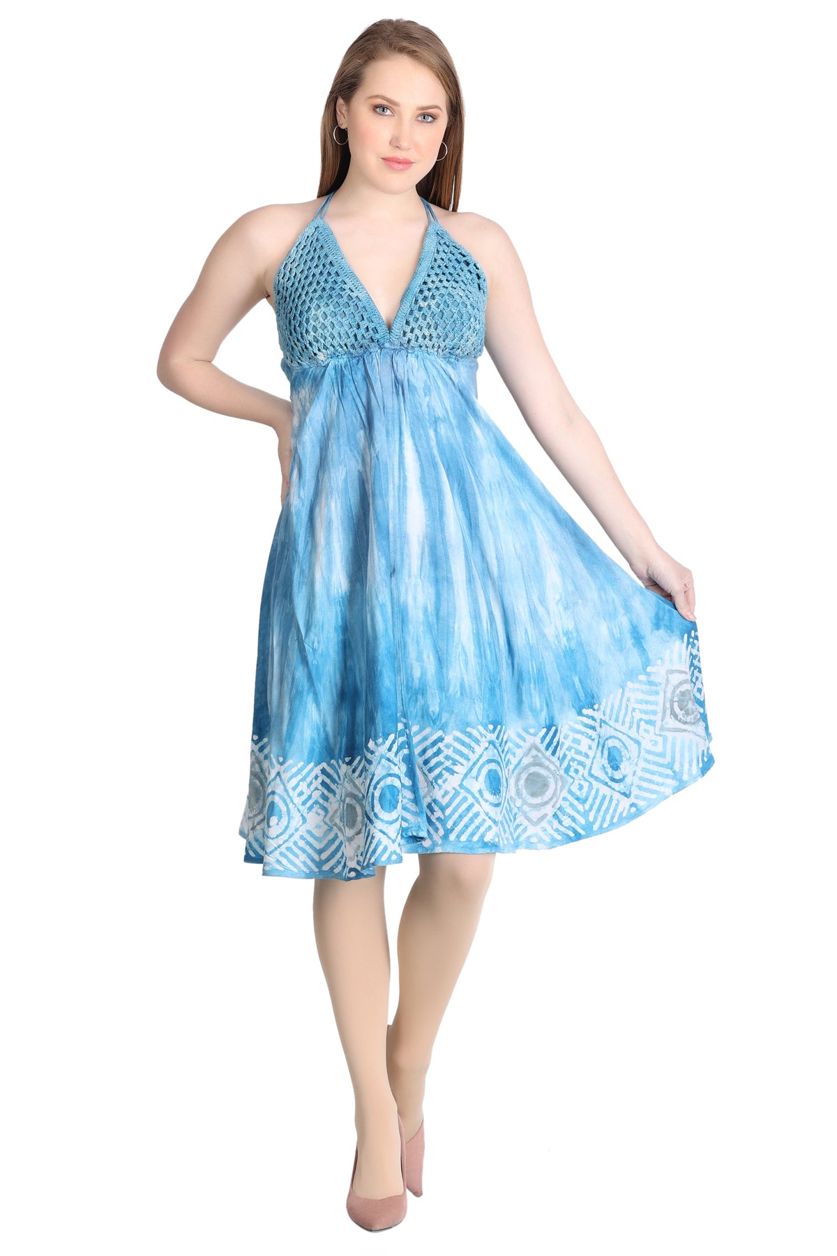Crochet Top Tie Dye Dress CD-21562