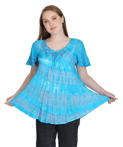 Double Washed Tie Dye Blouse 302136