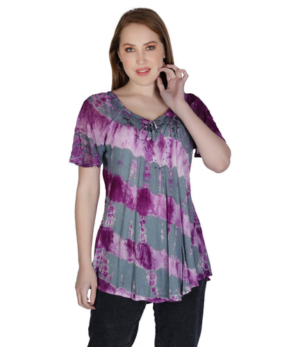 Double Washed Tie Dye Blouse 302136