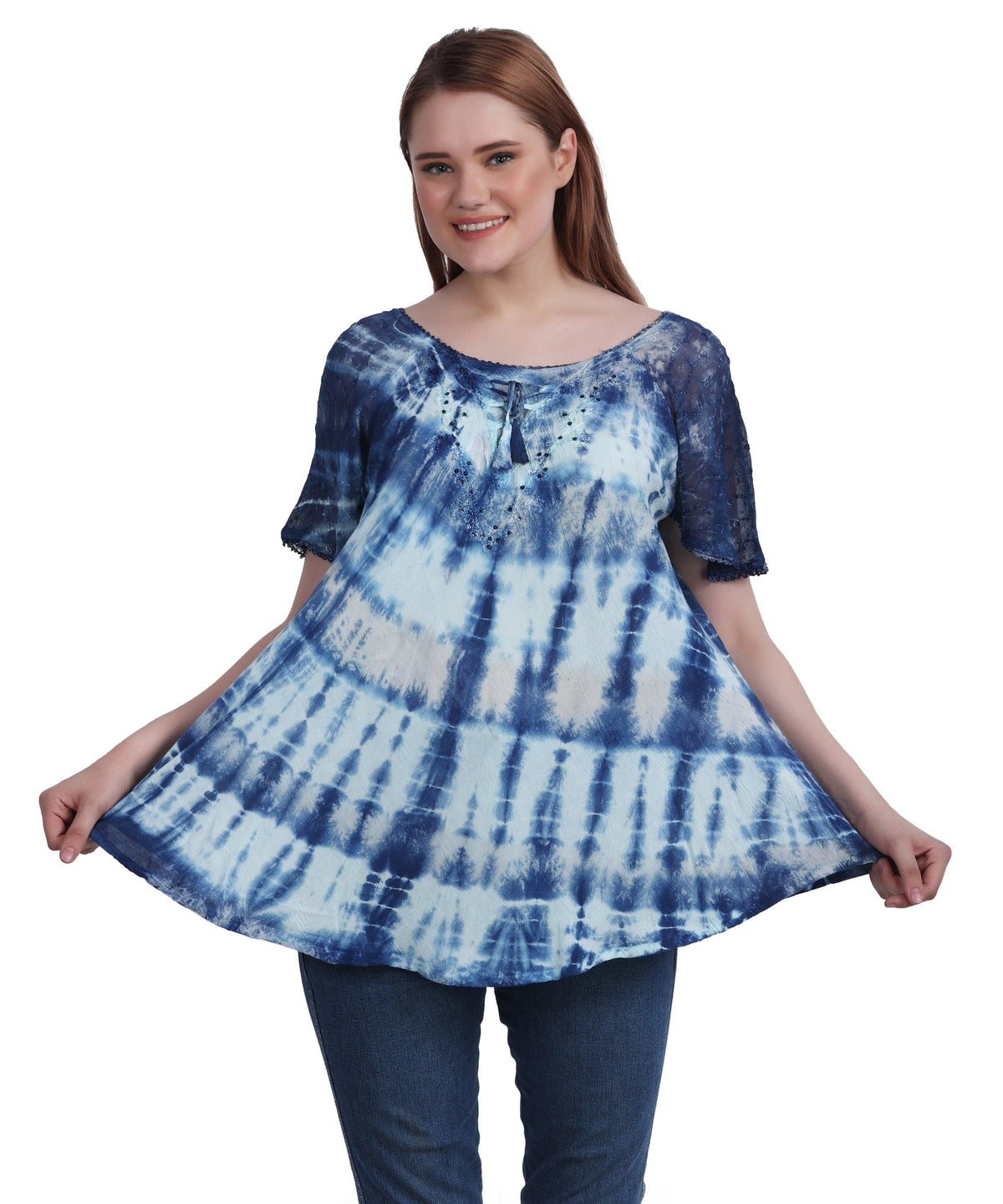 Double Washed Tie Dye Blouse 302136