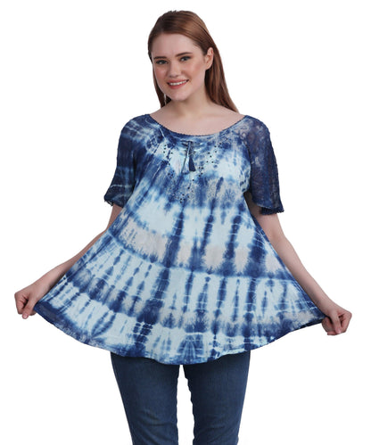 Double Washed Tie Dye Blouse 302136