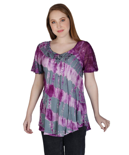 Double Washed Tie Dye Blouse 302136