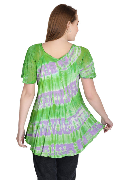 Double Washed Tie Dye Blouse 302136