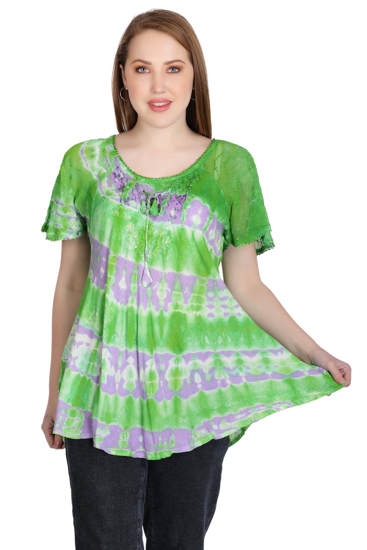 Double Washed Tie Dye Blouse 302136