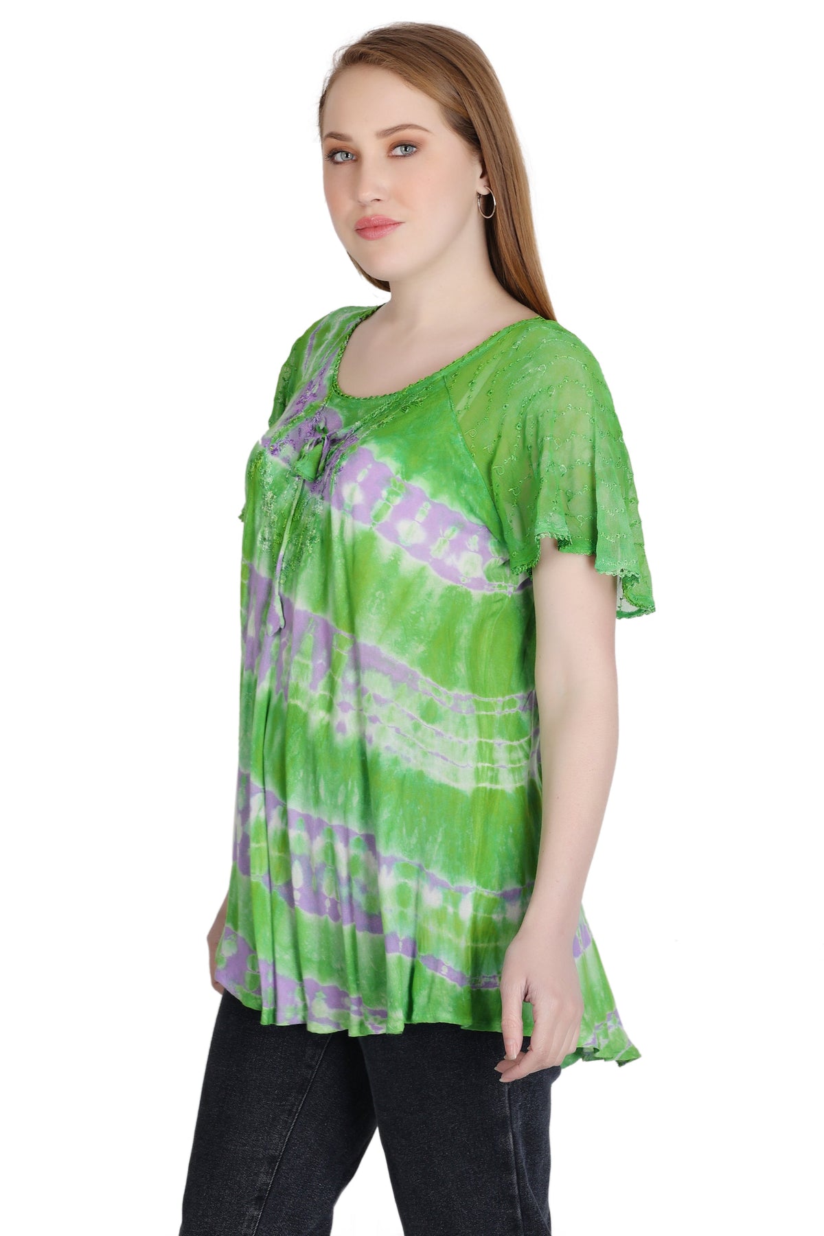 Double Washed Tie Dye Blouse 302136
