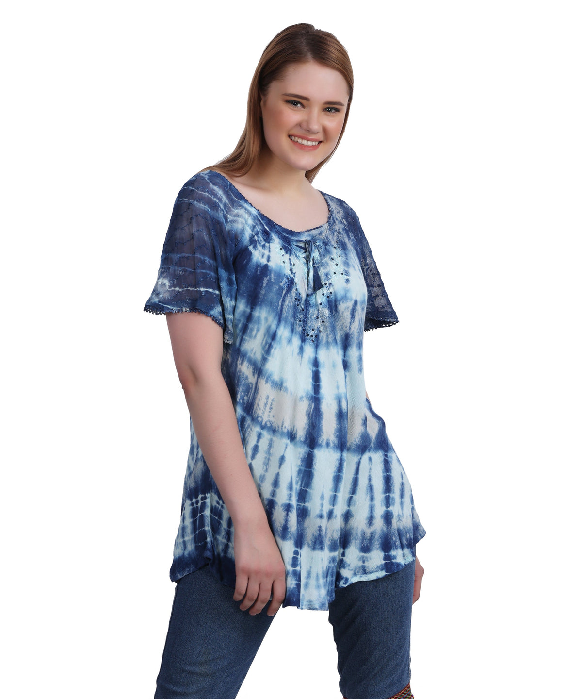 Double Washed Tie Dye Blouse 302136