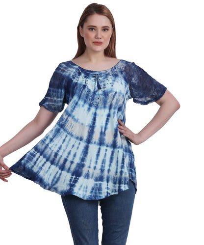 Double Washed Tie Dye Blouse 302136