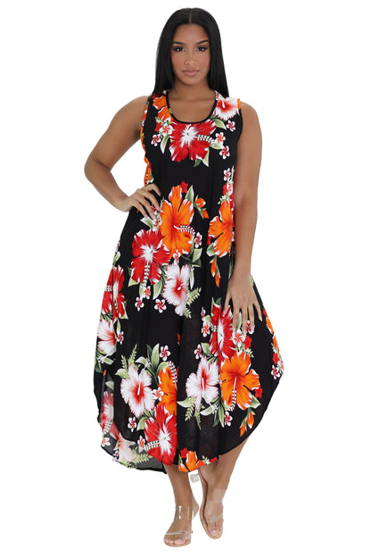 Floral Print Beach Dress One Size Fits Most TH-2501