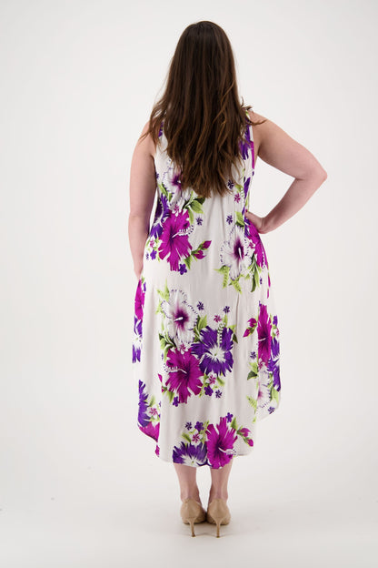 Floral Print Beach Dress One Size Fits Most TH-2501