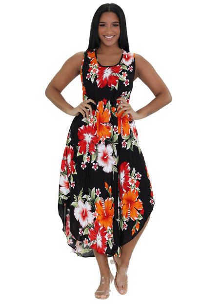 Floral Print Beach Dress One Size Fits Most TH-2501