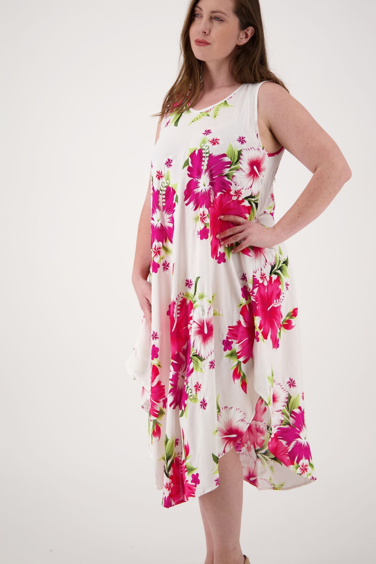 Floral Print Beach Dress One Size Fits Most TH-2501