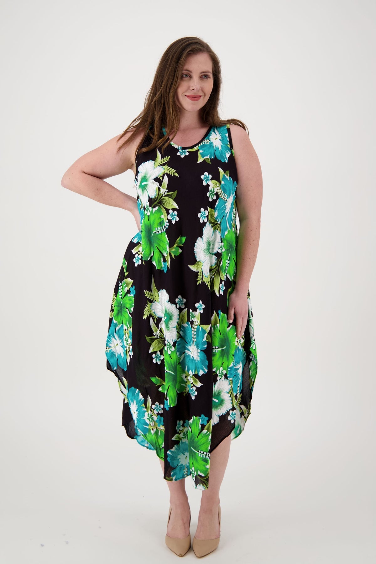 Floral Print Beach Dress One Size Fits Most TH-2501