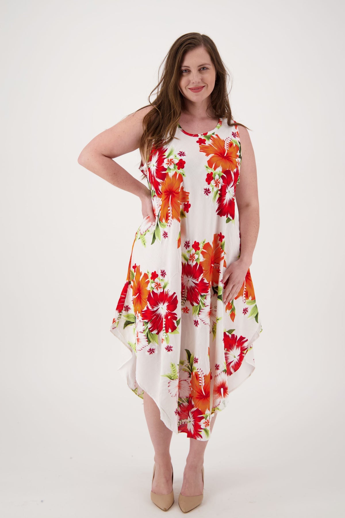 Floral Print Beach Dress One Size Fits Most TH-2501
