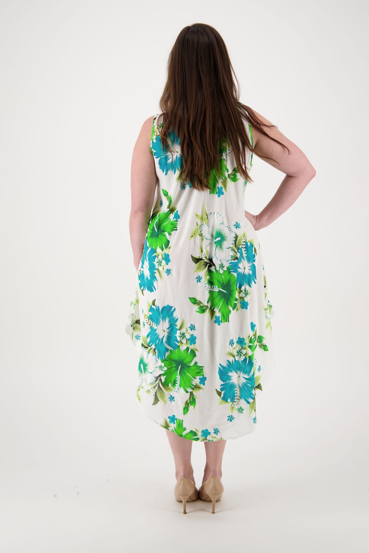 Floral Print Beach Dress One Size Fits Most TH-2501