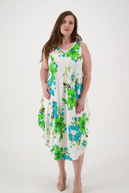 Floral Print Beach Dress One Size Fits Most TH-2501