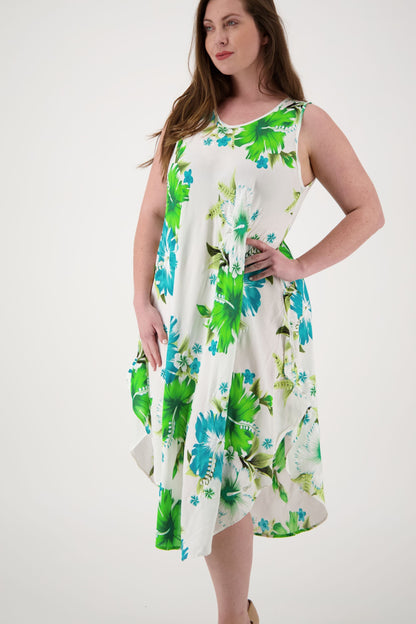 Floral Print Beach Dress One Size Fits Most TH-2501