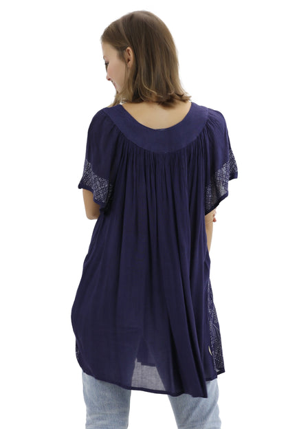 Geometric Border Print Blouse 94