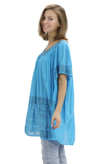 Geometric Border Print Blouse 94