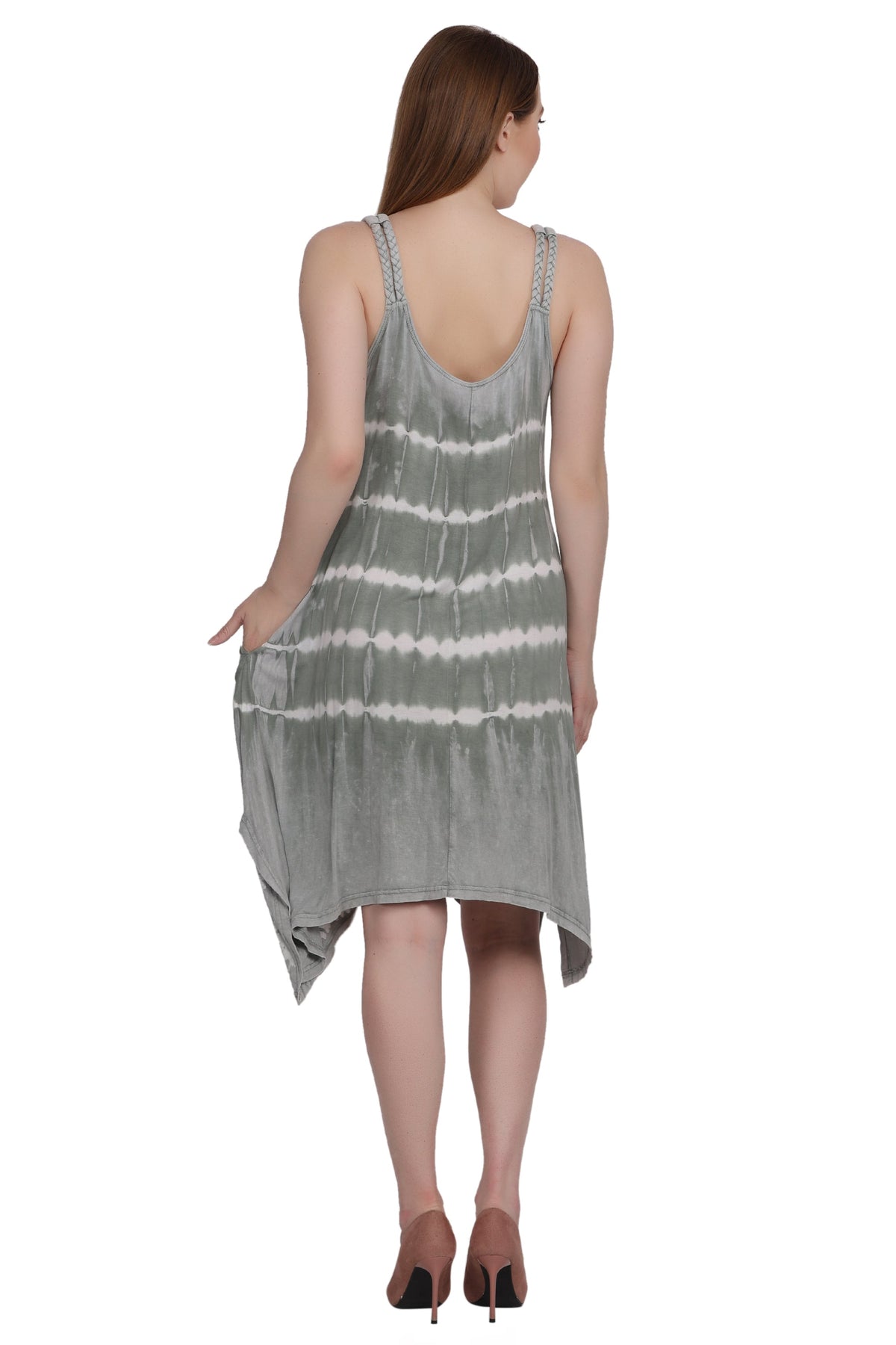 Mid Length Tie Dye Spaghetti Strap Dress SPD75