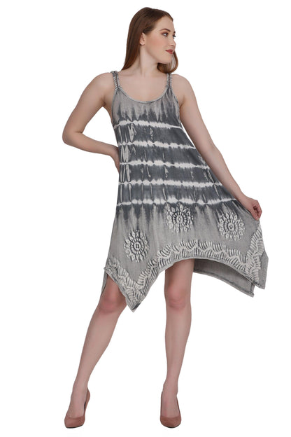 Mid Length Tie Dye Spaghetti Strap Dress SPD75