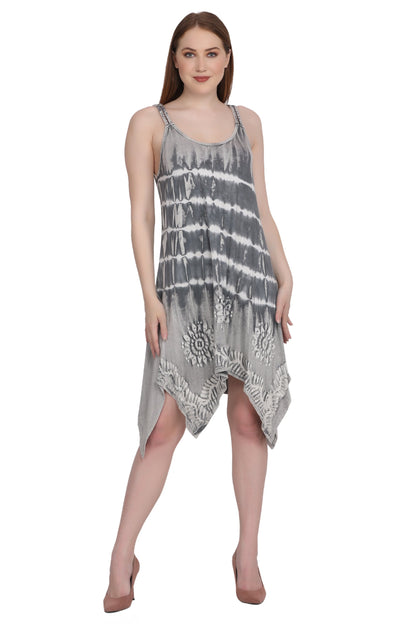 Mid Length Tie Dye Spaghetti Strap Dress SPD75