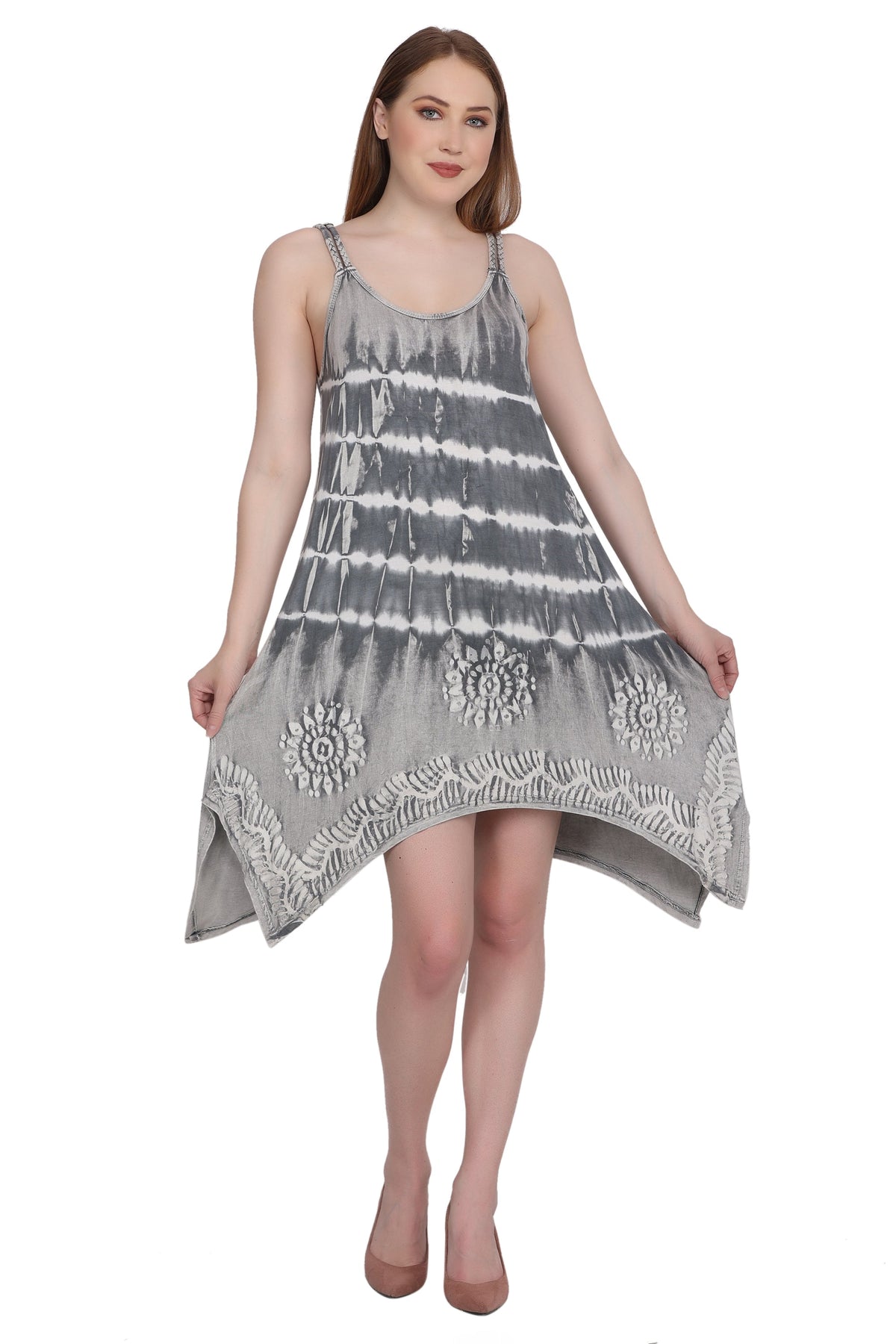 Mid Length Tie Dye Spaghetti Strap Dress SPD75