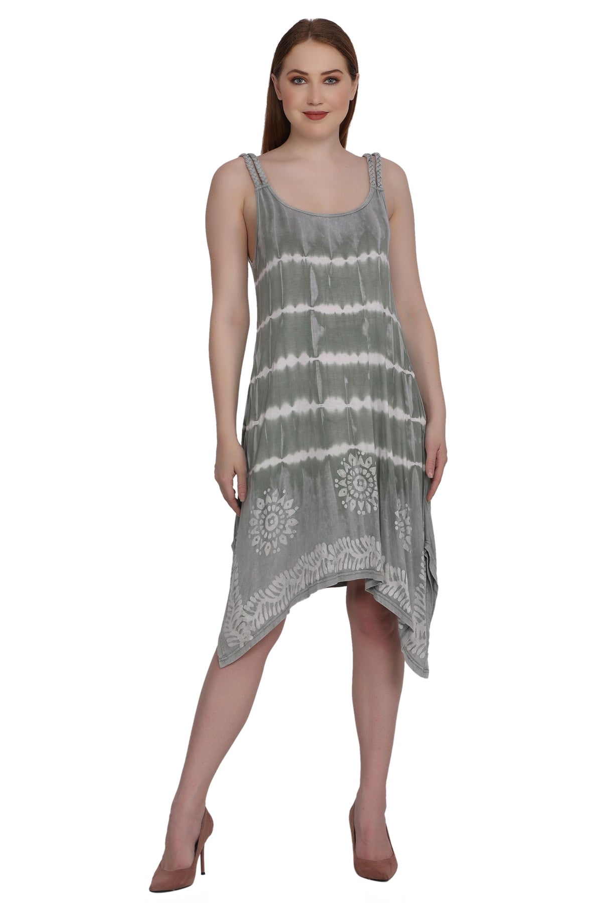 Mid Length Tie Dye Spaghetti Strap Dress SPD75