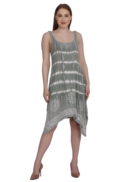 Mid Length Tie Dye Spaghetti Strap Dress SPD75