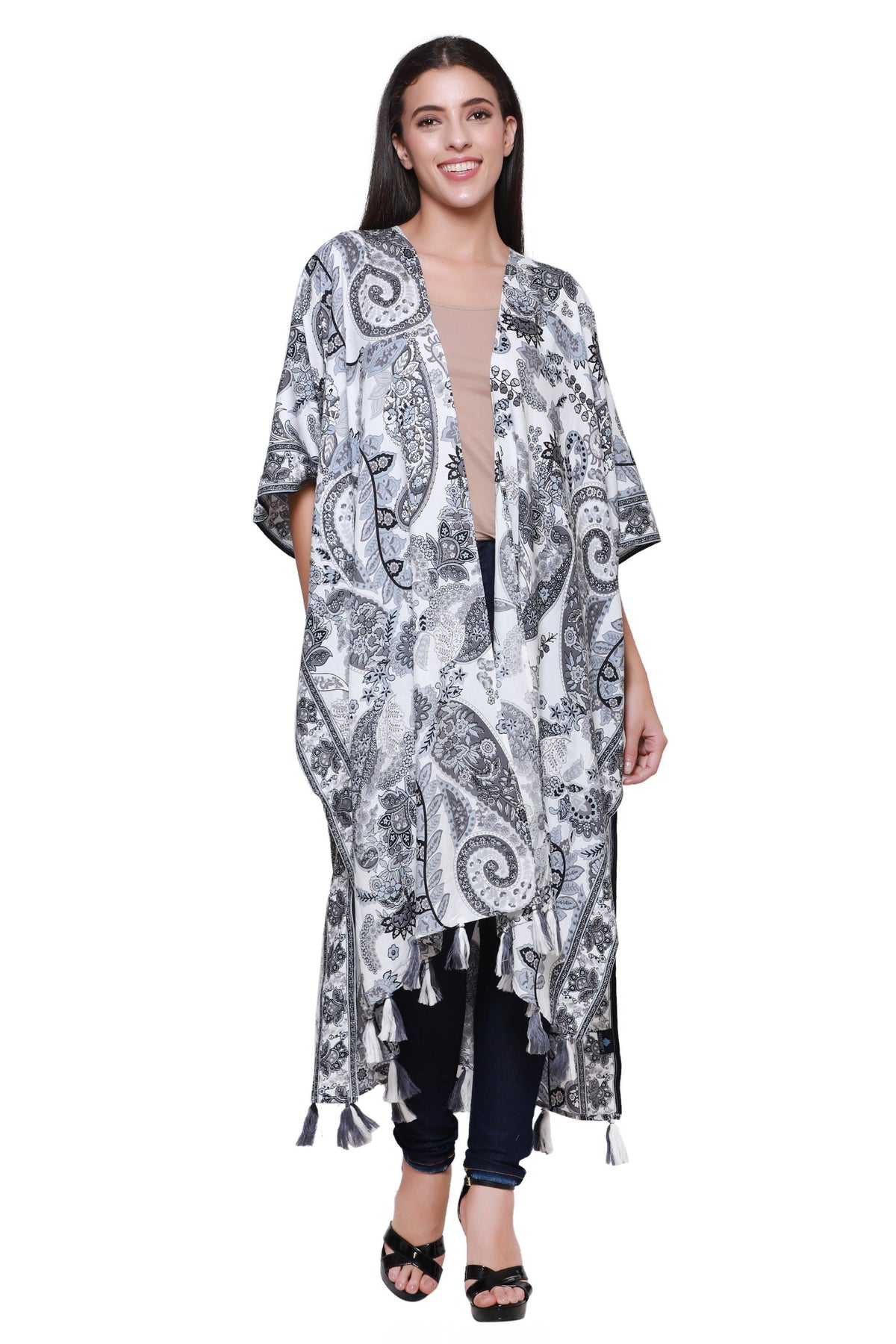Paisley Print Beach Cover Up Kimono 22032