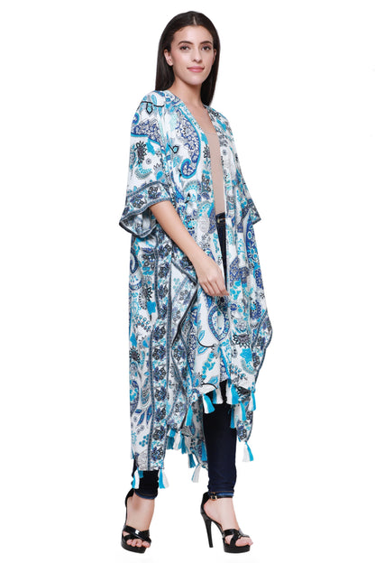 Paisley Print Beach Cover Up Kimono 22032