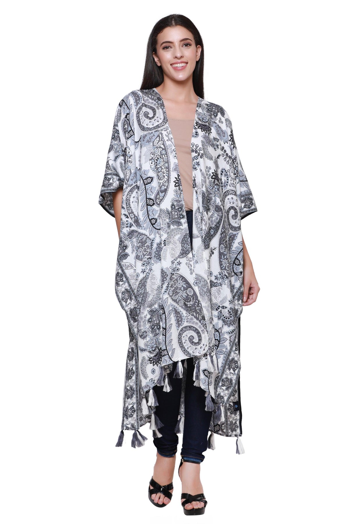 Paisley Print Beach Cover Up Kimono 22032