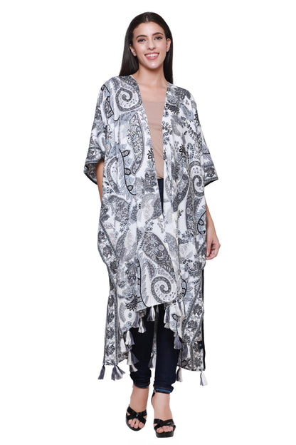 Paisley Print Beach Cover Up Kimono 22032