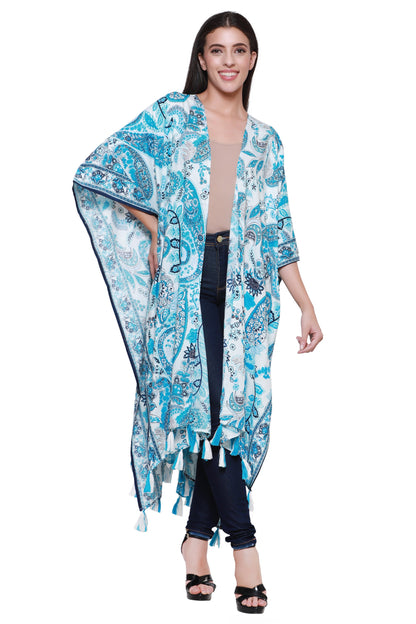 Paisley Print Beach Cover Up Kimono 22032