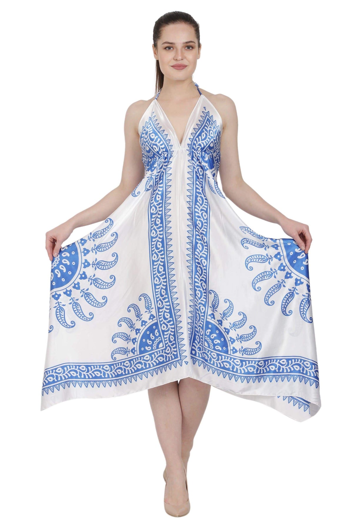 Paisley Print Halter Dress One Size Fits Most S-922