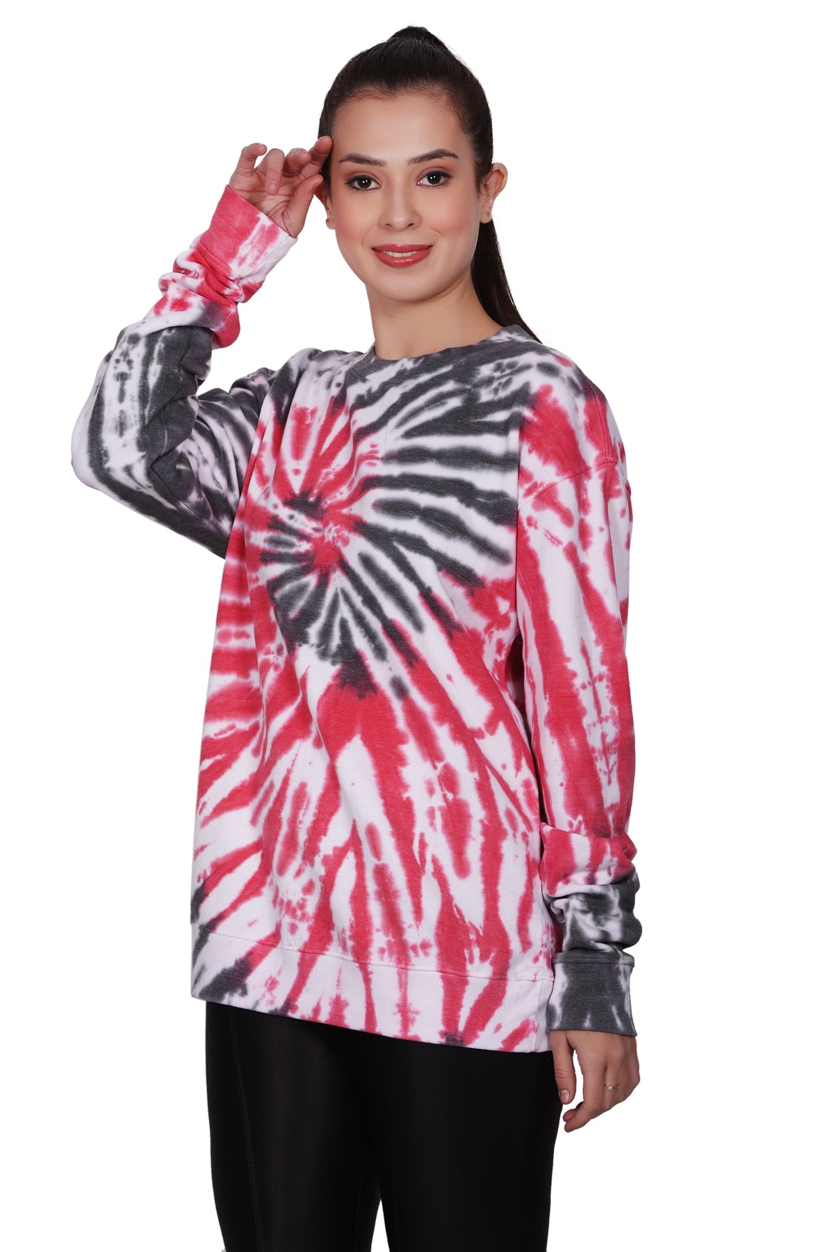 Unisex Tie Dye Crewneck Cotton Blend Comfortable Activewear 8606