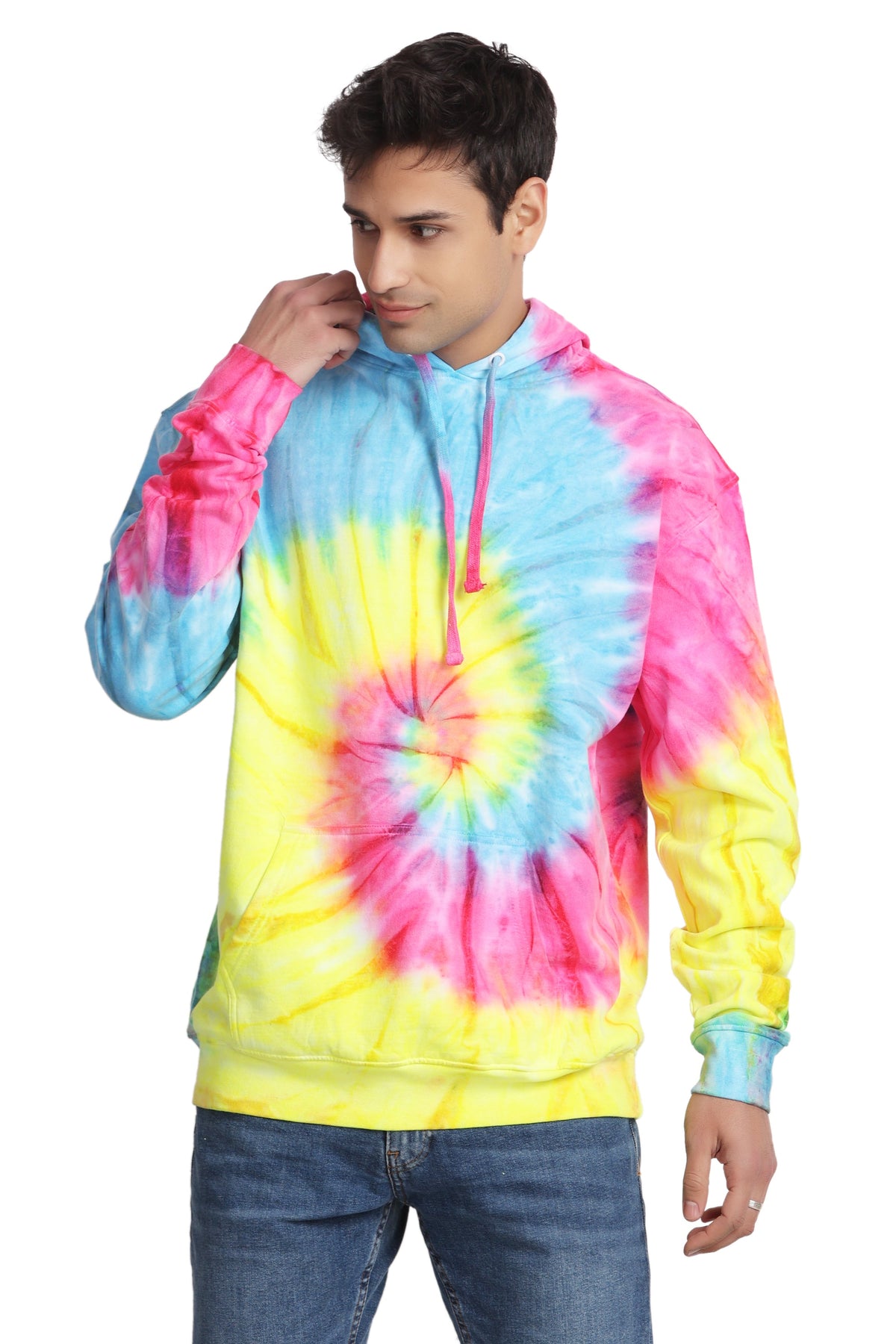 Unisex Tie Dye Pullover Hoodie Premium Cotton Blend Activewear H703