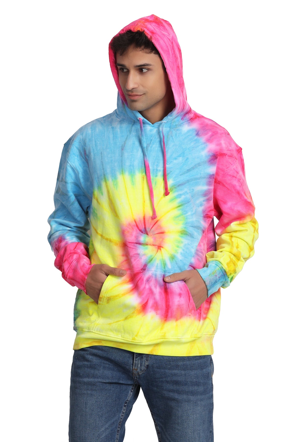 Unisex Tie Dye Pullover Hoodie Premium Cotton Blend Activewear H703
