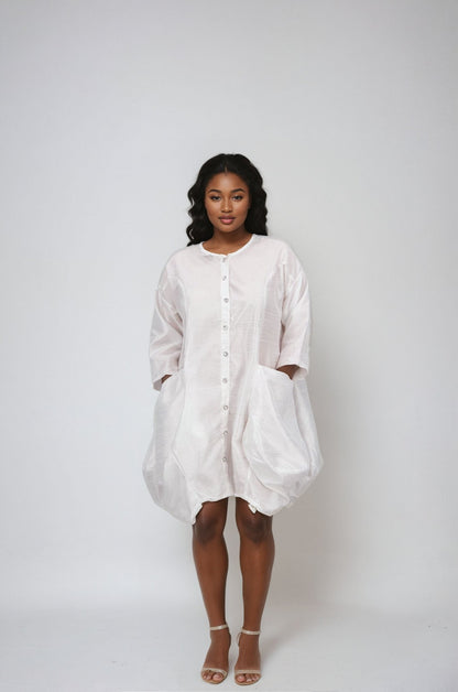 3/4 Sleeve Button Dress AD25014 - Advance Apparels Inc